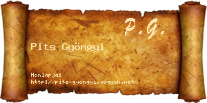 Pits Gyöngyi névjegykártya
